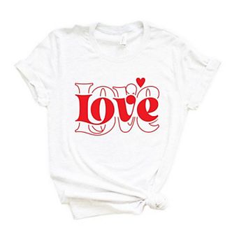 Love Heart Stacked Short Sleeve Graphic Tee