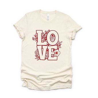 Love Floral Short Sleeve Graphic Tee