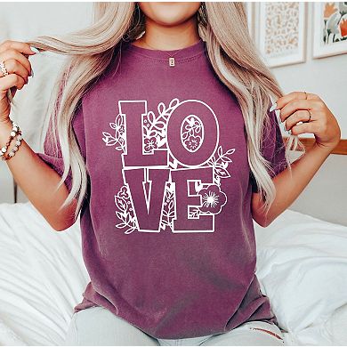 Love Floral Garment Dyed Tees