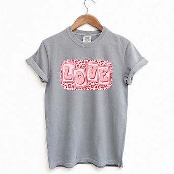 Love Leopard Blocks Garment Dyed Tees