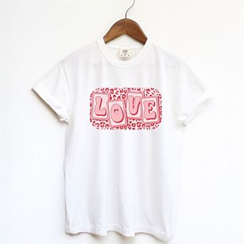 Love Leopard Blocks Garment Dyed Tees