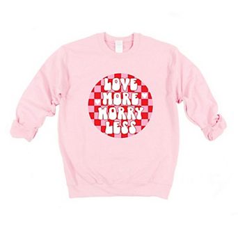 Love More Worry Less Checkered Sweatshirt