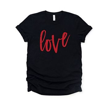 Love Cursive Short Sleeve Graphic Tee