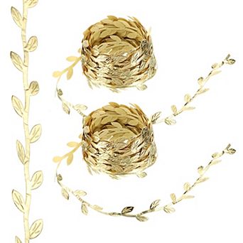 22 Yards Leaf Ribbon, Leaves Trim Rope Artificial Leaf String for Wreath Making Gift Wrapping