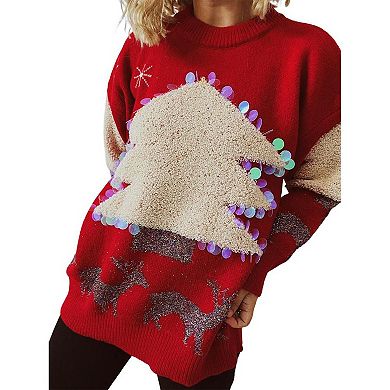 Women Christmas Sweaters Casual Winter Trendy Tops Cute Fashion Clothes Crewneck Knitted Outfits
