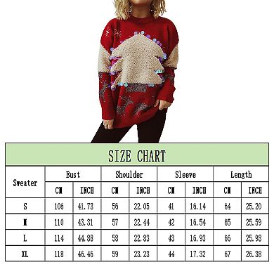 Women Christmas Sweaters Casual Winter Trendy Tops Cute Fashion Clothes Crewneck Knitted Outfits