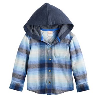 Baby & Toddler Boy Jumping Beans® Hooded Flannel Button-Down Shirt