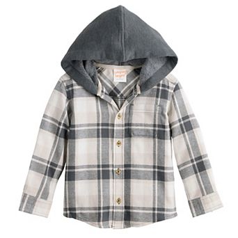 Baby & Toddler Boy Jumping Beans® Hooded Flannel Button-Down Shirt