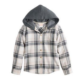 Boys 4-12 Jumping Beans® Hooded Flannel Shirt