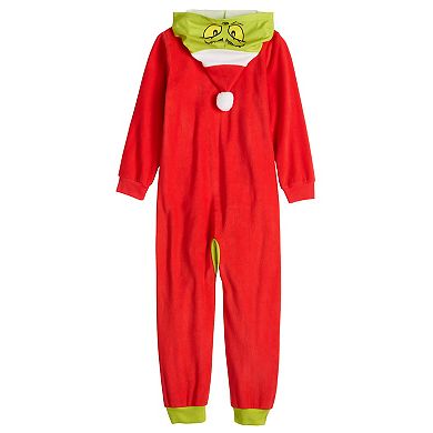 Boys 4-10 Grinch Hooded One-Piece Sleeper