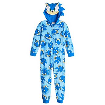 Boys 4-10 Sonic Hooded Bodysuit Pajamas