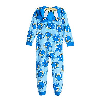 Boys 4-10 Sonic Hooded Bodysuit Pajamas