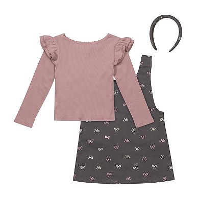 Baby & Toddler Girl Little Lass 3-pc. Long Sleeve Top, Jumper & Headband Set