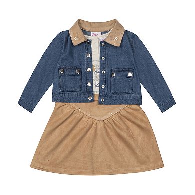 Baby & Toddler Girl Little Lass 2-pc. Jacket & Floral Design Dress Set
