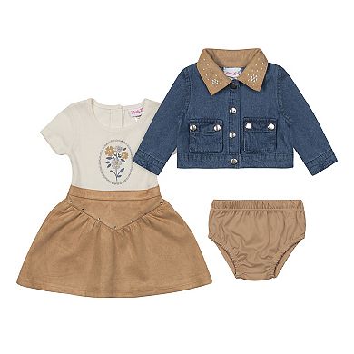 Baby & Toddler Girl Little Lass 2-pc. Jacket & Floral Design Dress Set