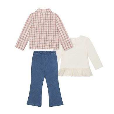Baby & Toddler Girl Little Lass 3-pc. Jacket, Long Sleeve Top & Pant Set