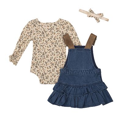 Baby & Toddler Girl Little Lass 3-pc. Long Sleeve Top, Jumper & Headband Set