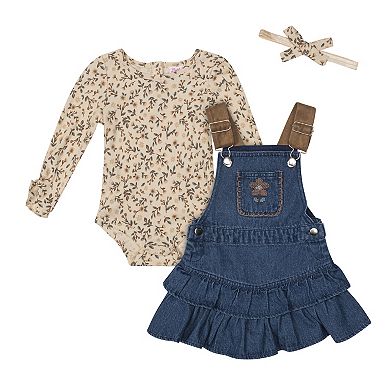 Baby & Toddler Girl Little Lass 3-pc. Long Sleeve Top, Jumper & Headband Set