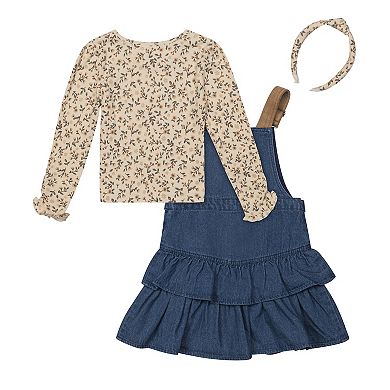 Girls 4-6x Little Lass 3-pc. Jumper, Long Sleeve Tee & Headband Set
