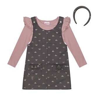 Girls 4-6x Little Lass 3 pc Jumper, Long Sleeve Tee & Headband Set