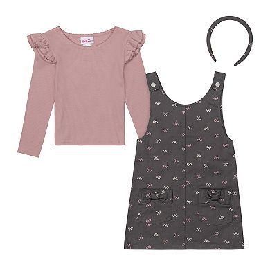Girls 4-6x Little Lass 3-pc. Jumper, Long Sleeve Tee & Headband Set