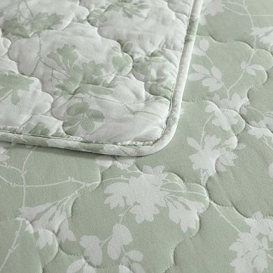Laura Ashley Adorabelle Silhouette Green King Quilt Set