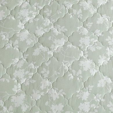 Laura Ashley Adorabelle Silhouette Green King Quilt Set