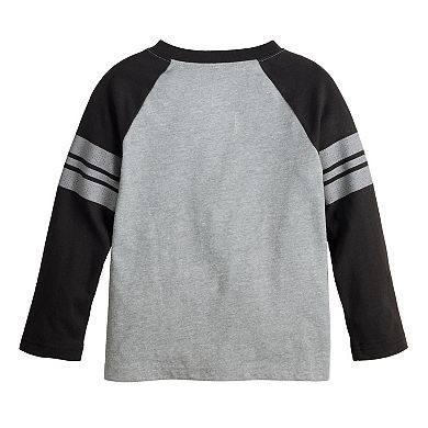 Baby & Toddler Boy Jumping Beans® Long Sleeve Varsity Raglan Henley Tee