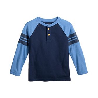 Baby & Toddler Boy Jumping Beans® Long Sleeve Varsity Raglan Henley Tee