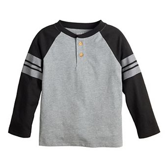 Baby & Toddler Boy Jumping Beans® Long Sleeve Varsity Raglan Henley Tee