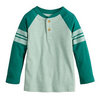 Baby & Toddler Boy Jumping Beans® Long Sleeve Varsity Raglan Henley Tee