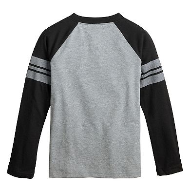 Boys 4-12 Jumping Beans® Long Sleeve Varsity Raglan Henley Tee