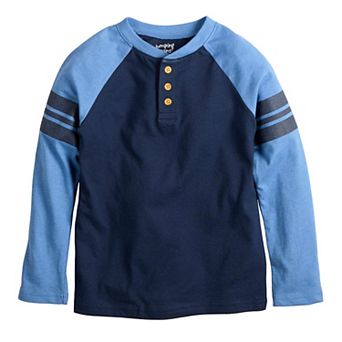 Boys 4-12 Jumping Beans® Long Sleeve Varsity Raglan Henley Tee