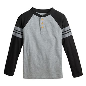 Boys 4-12 Jumping Beans® Long Sleeve Varsity Raglan Henley Tee