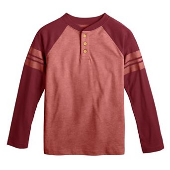 Boys 4-12 Jumping Beans® Long Sleeve Varsity Raglan Henley Tee
