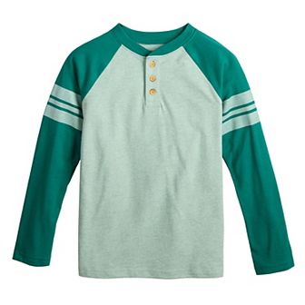 Boys 4-12 Jumping Beans® Long Sleeve Varsity Raglan Henley Tee