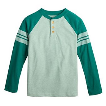 Boys 4-12 Jumping Beans® Long Sleeve Varsity Raglan Henley Tee