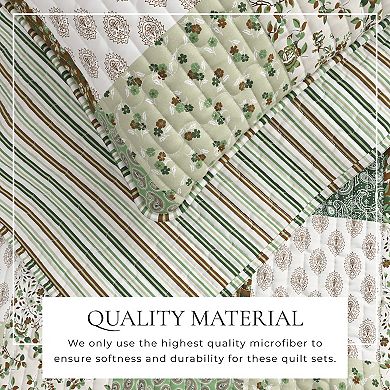 Madelinen® Patchwork Style Reversible Quilt Set with Shams