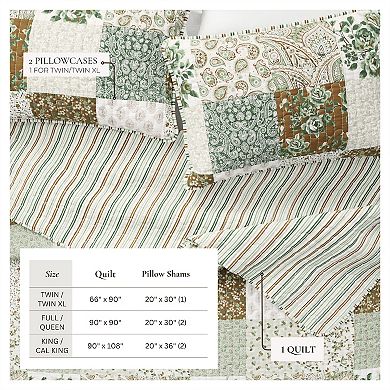 Madelinen® Patchwork Style Reversible Quilt Set with Shams