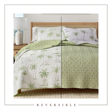 Madelinen® Palm Tree Reversible Quilt Set with Shams