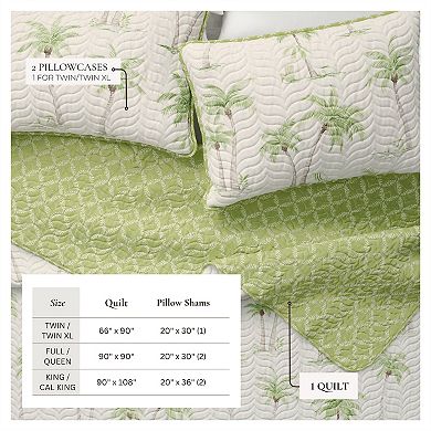 Madelinen® Palm Tree Reversible Quilt Set with Shams