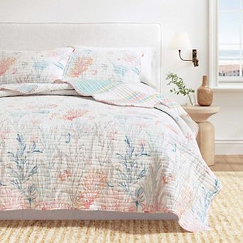Madelinen® Coastal Coral Reef Reversible Quilt Set with Shams