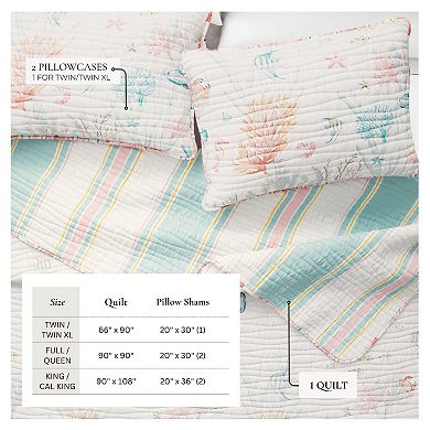 Madelinen® Coastal Coral Reef Reversible Quilt Set with Shams