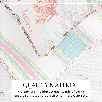 Madelinen® Coastal Coral Reef Reversible Quilt Set with Shams