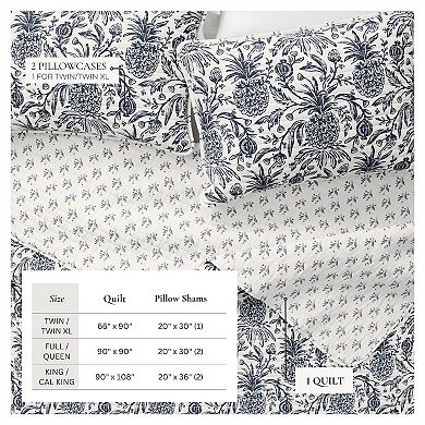 Madelinen® Tropical Pineapple Cotton Quilt Set with Shams