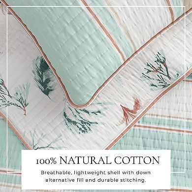 Madelinen® Reversible Stripe and Coastal Printed Cotton Quilt Set with Shams