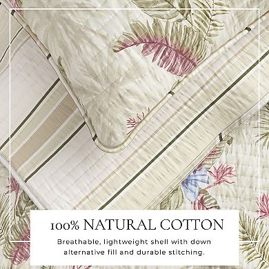 Madelinen® Tropical Palm Cotton Quilt Set with Shams