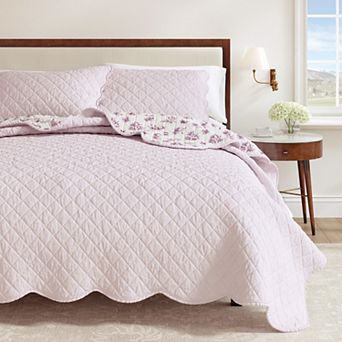 Madelinen® Reversible Floral Scalloped Quilt Set with Shams