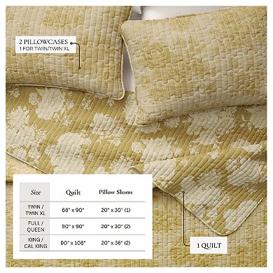 Madelinen® Vintage Floral Cotton Quilt Set with Shams