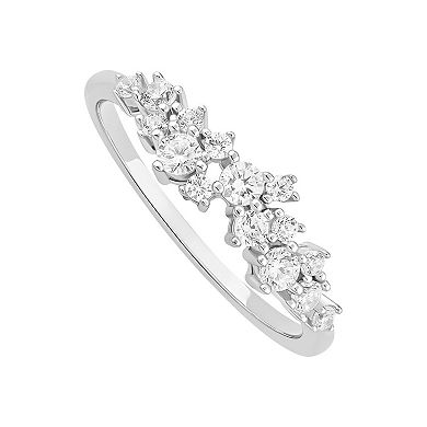 PRIMROSE Sterling Silver Cubic Zirconia Cluster Ring